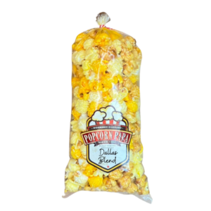 A bag of corn on the cob in a glass container.