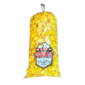 A bag of corn on the cob with a label.