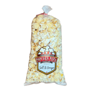 A bag of popcorn with the logo for popcorn city.
