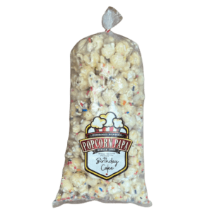 A bag of popcorn with sprinkles on it with Transparent background